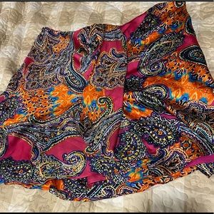 Polo by Ralph Lauren Paisley Mini Skirt - Pink, Orange, Blue